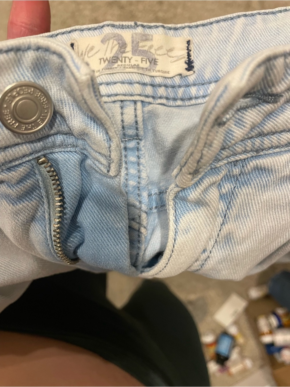 Free People Light Wash Baggy Crop Jeans - Picture 4 of 5